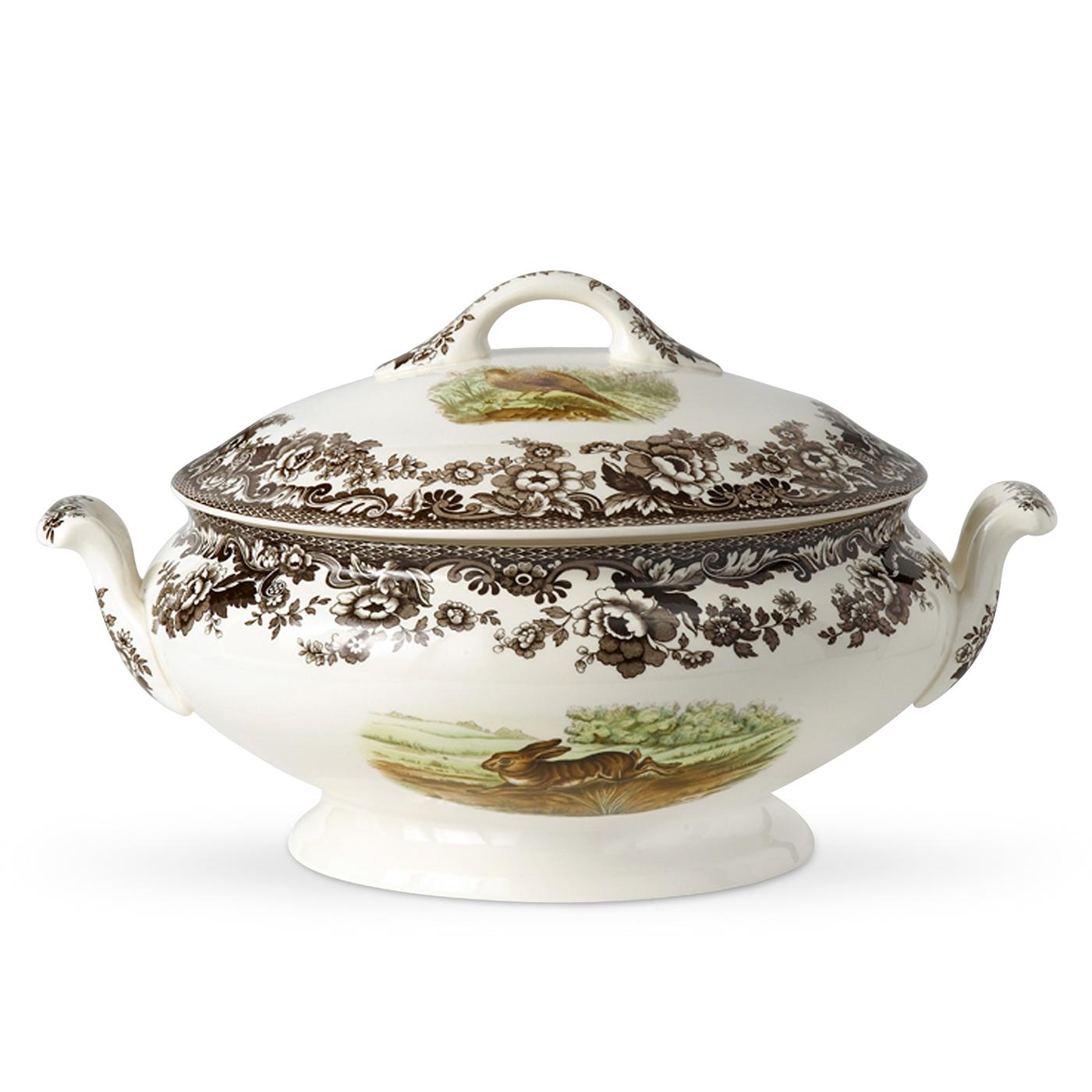 Woodland Covered Vegetable Dish, Rabbit and Mallard image number null