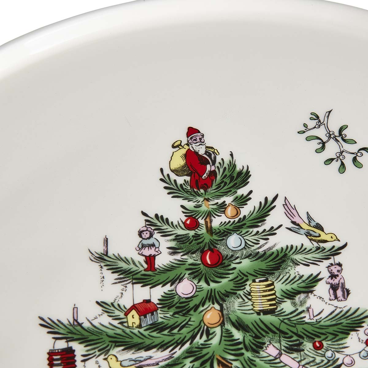 Christmas Tree Black & White Santa Cake Plate image number null
