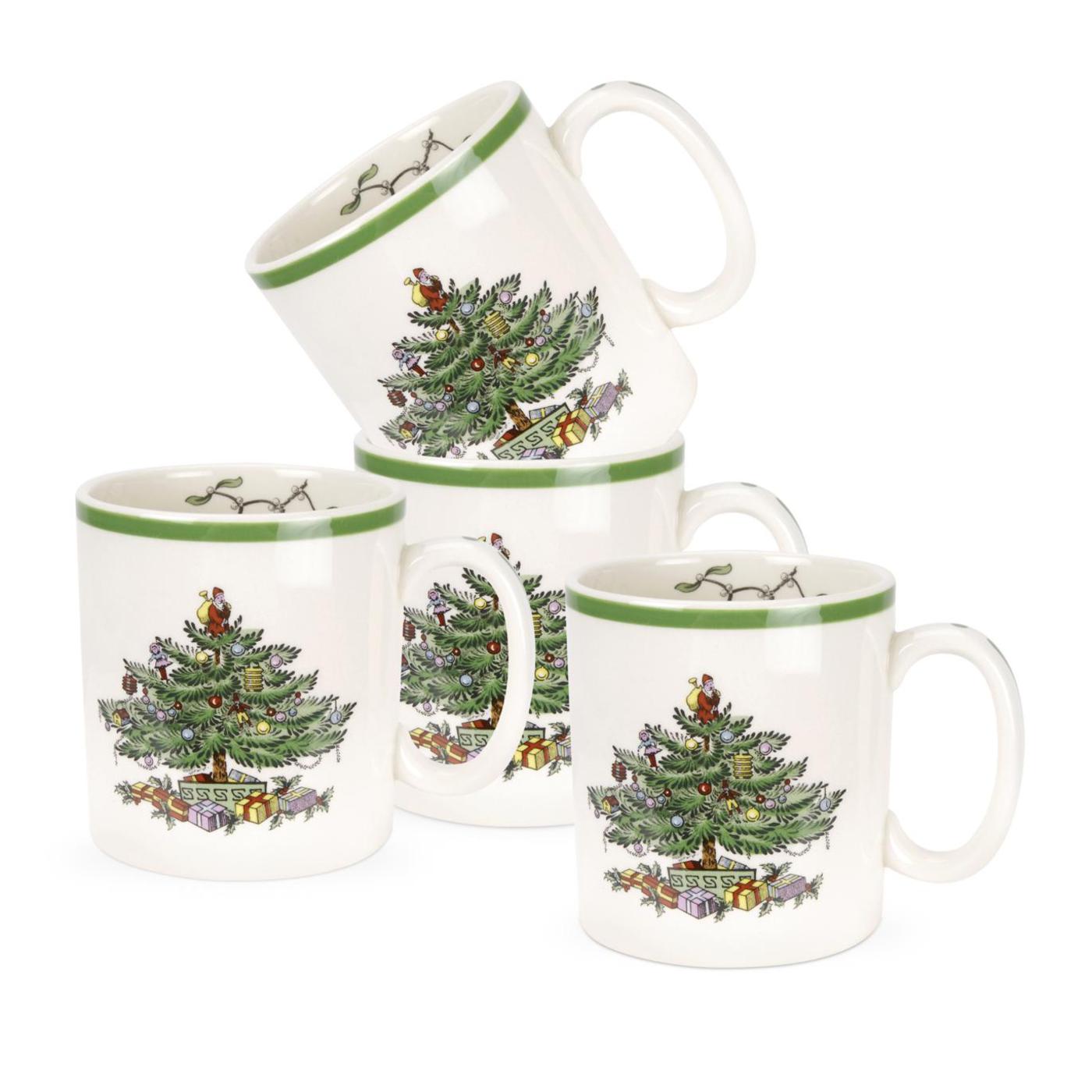 Spode Christmas Tree Set of 4 Mugs Spode