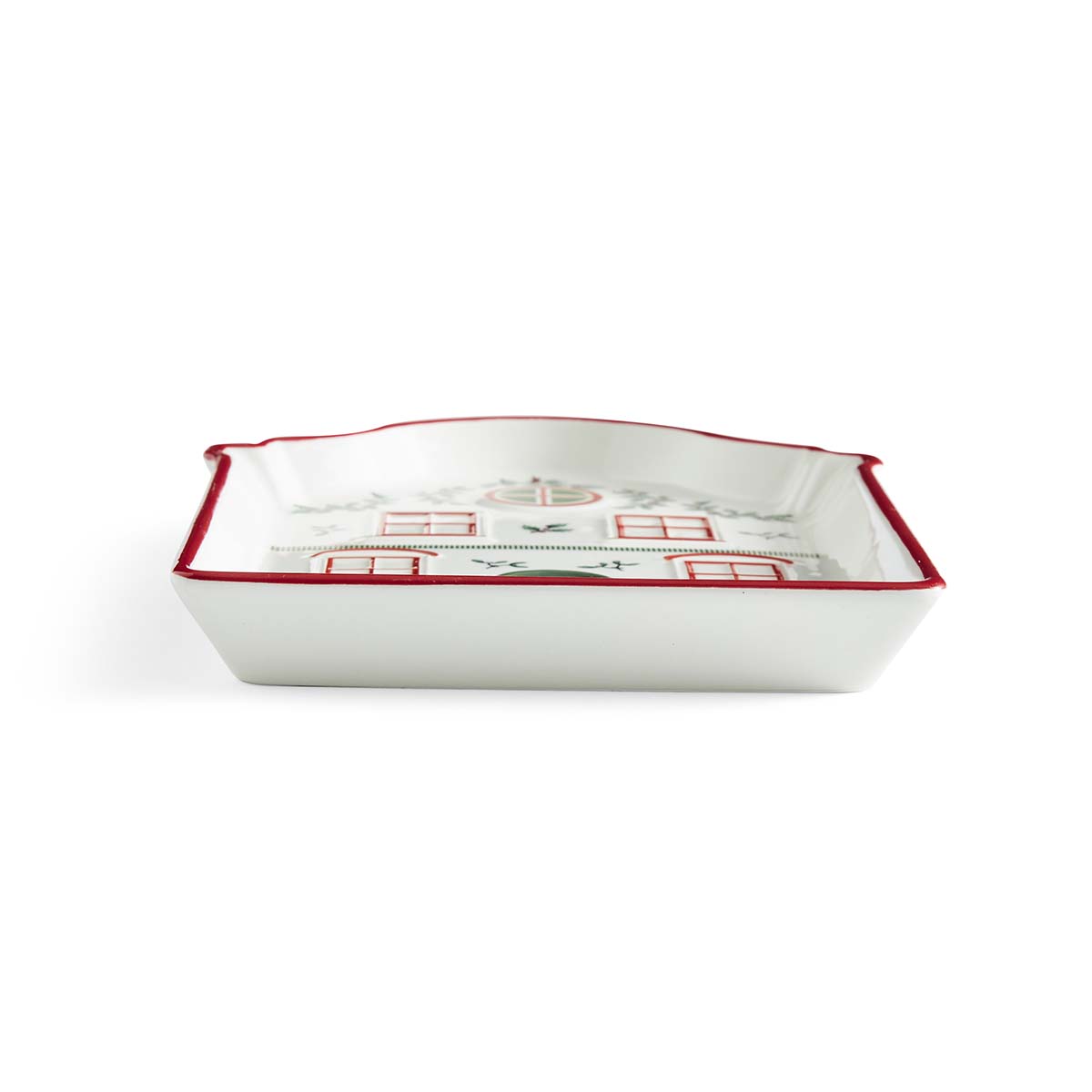 Christmas Tree Village Red Tidbit Tray image number null