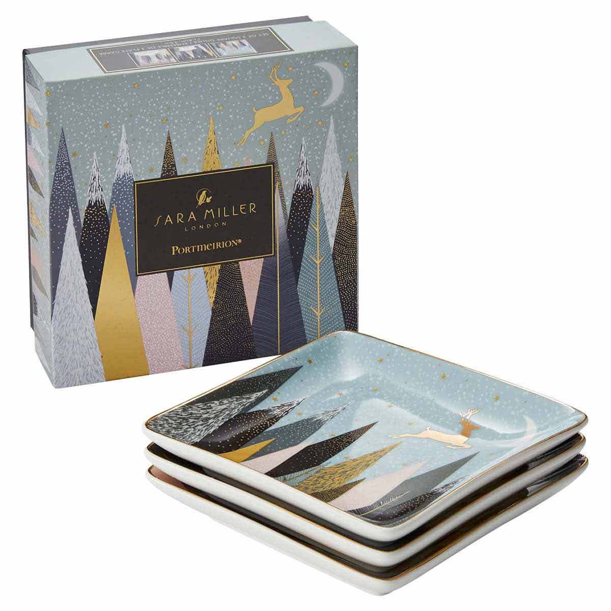 Sara Miller London Frosted Pines Set of 3 Square Trays image number null